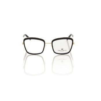 Gold and Black Patterned Square Eyeglasses One Size Women