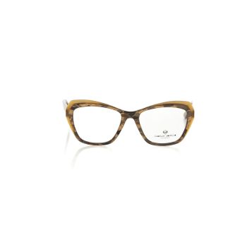 Cat Eye Eyeglasses with Cream-colored Havana Pattern One Size Women