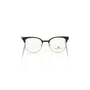 Clubmaster Style Eyeglasses with Black Geometric Pattern One Size Women