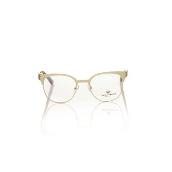 Clubmaster Geometric Pattern Eyeglasses in Gold Metal One Size Women