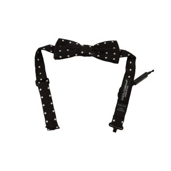 Polka Dot Silk Bow Tie with Metal Clasp One Size Men