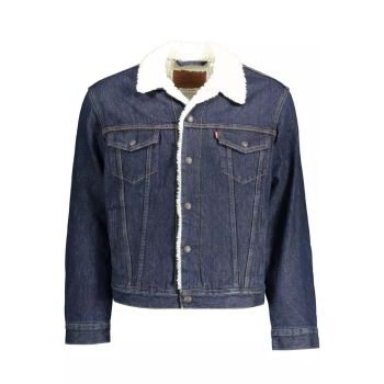 Padded Denim Jacket with Logo - Long Sleeves Press Studs S Men