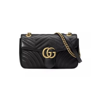 Gucci GG Marmont Small Quilted Leather Shoulder Bag with Chain Strap One Size Women