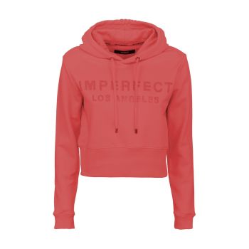 Red Logo Rhinestone Hoodie for Women L Women