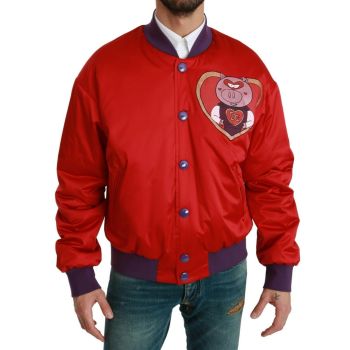 Dolce & Gabbana Bomber Jacket with Multicolor Motive 46 IT Men