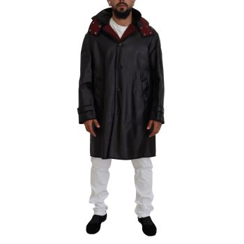 Hooded Parka Coat with Button Closure and Logo Details 44 IT Men