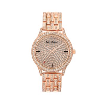 Fashion Rose Gold Analog Watch with Rhine Stone Facing One Size Women