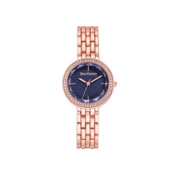 Rose Gold Fashion Quartz Watch with Rhinestone Facing One Size Women