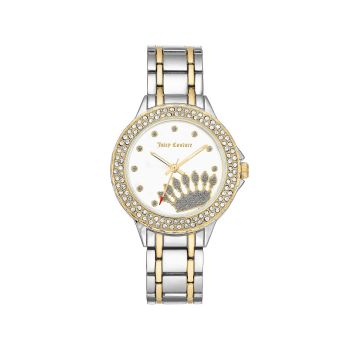 Womens Silver Fashion Watch with Rhinestone Facing One Size Women