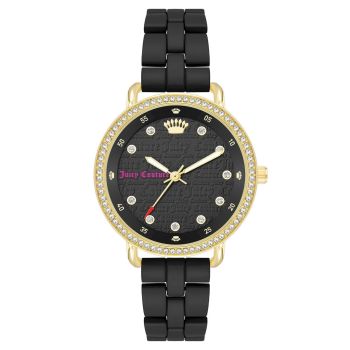 Gold Fashion Watch with Rhine Stone Facing One Size Women