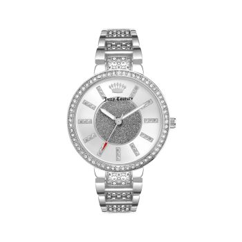 Silver Analog Womens Fashion Watch with Rhinestone Facing One Size Women