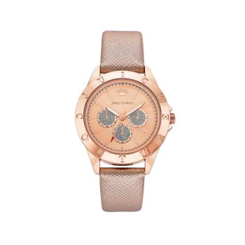 Rose Gold Analog Fashion Watch with Quartz Battery and Pin Buckle Closure One Size Women