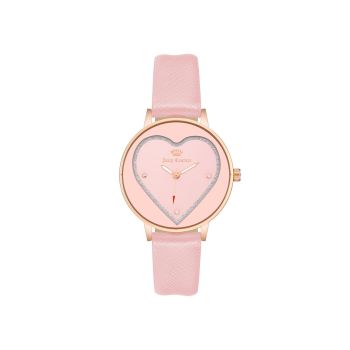 Rose Gold Rhinestone Fashion Watch with Leatherette Strap One Size Women