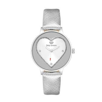 Silver Fashion Watch with Rhinestone Detail One Size Women