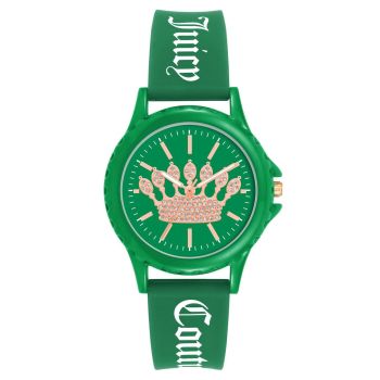 Green Fashion Quartz Analog Watch with Rhinestone Facing One Size Women