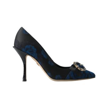 Dolce & Gabbana Women's Blue Floral Ayers Crystal Pumps Shoes - 36 EU