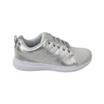 Gisella Sneakers - Silver Polyester Sneakers with Logo Details 39 EU Women