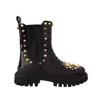 Gorgeous Dolce & Gabbana Womens Embroidered Combat Boots 36 EU Women