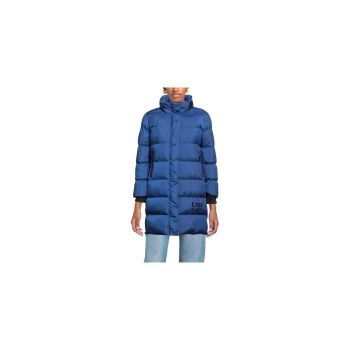 Long Down Jacket with Zip Closure and Logo Print 40 IT Women