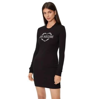 Cotton Blend Dress with Metallic Rubber Logo by Love Moschino 40 IT Women