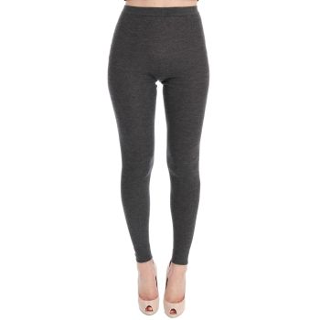 High Waist Cashmere Tights Pants with Logo Details 40 IT Women