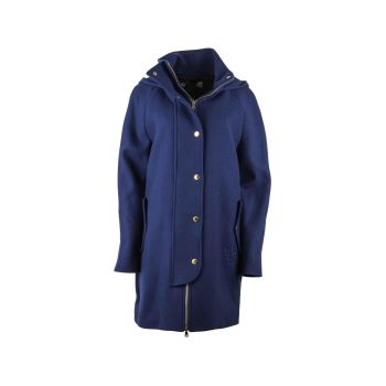 Blue Love Moschino Coat with Hood and Golden Button Closure 42 IT Women