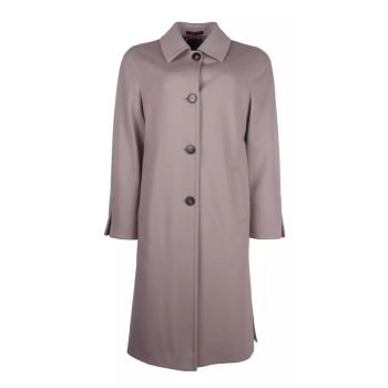 Woven Virgin Wool Coat with Four-Button Design 44 IT Women