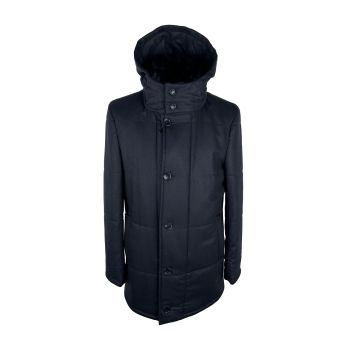 Loro Piana Wool and Cashmere Coat with Removable Hood 50 IT Men