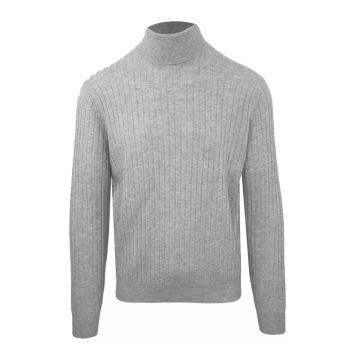 Cashmere Wool Blend Ribbed Turtleneck Sweater L Men