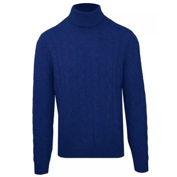 Malo Cable and Ribbed Wool and Cashmere Turtleneck L Men