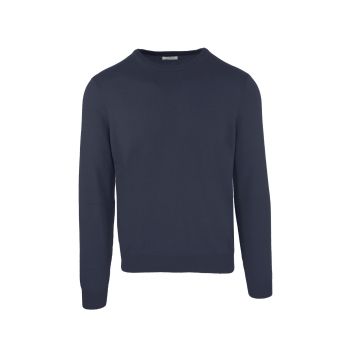 Navy Blue Wool and Cashmere Round Neck Sweatshirt L Men