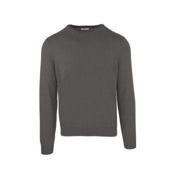 Luxury Anthracite Wool and Cashmere Round Neck Sweater 3XL Men