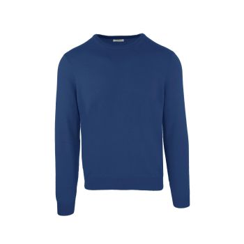 Malo Blue Round Neck Wool and Cashmere Sweater L Men