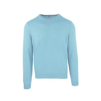 Sky Blue Cashmere and Wool Roundneck Sweatshirt M Men