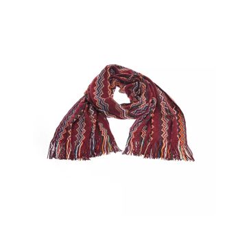 Geometric Pattern Fringed Scarf One Size Men