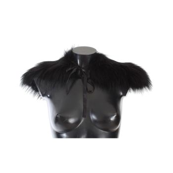 Black Fox Fur Shoulder Wrap by Dolce & Gabbana 42 IT Women