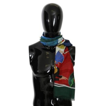 Dolce & Gabbana Mens Scarf - Multicolor Sorrento Print One Size Men