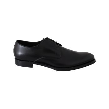 Handcrafted Black Leather Derby Dress Formal Shoes 39 EU Men