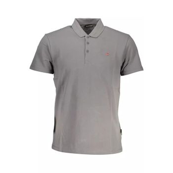 Napapijri Men's Gray Cotton Polo Shirt - XL