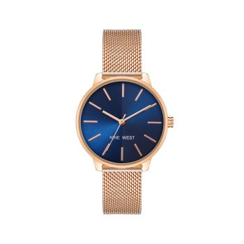 Rose Gold Stainless Steel Mesh Bangle Watch One Size Women