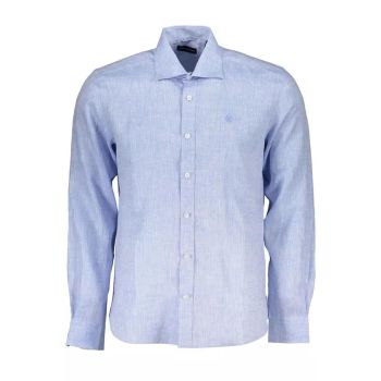 North Sails Men's Light Blue Linen Shirt - L