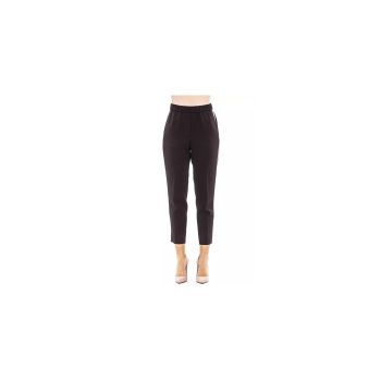 Soft Trousers with Elastic Waistband and Contrast Side Band 42 IT Women