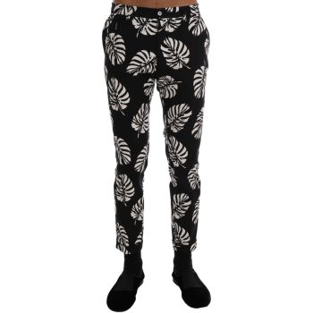 Gorgeous Ankle-Length Slim Fit Casual Pants with Leaf Print 46 IT Men