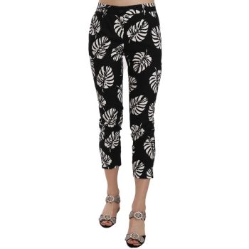 Gorgeous Dolce & Gabbana Black Palm Leaf Print Skinny Capri Pants 38 IT Women