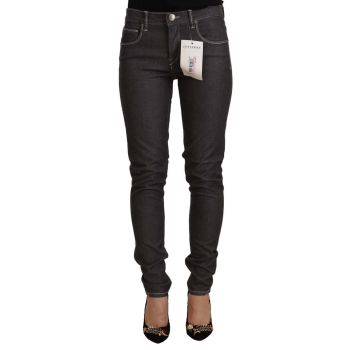 Skinny Mid Waist Denim Jeans with Zipper Closure W25 US Women