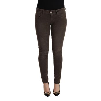 Slim Fit Low Waist Skinny Denim Jeans with Zipper Closure and Logo Details 40 IT Women