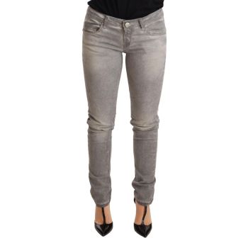 Slim Fit Low Waist Skinny Denim Jeans with Logo Details W26 US Women