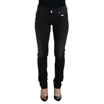 Low Waist Straight Denim Pants with Logo Details W26 US Women