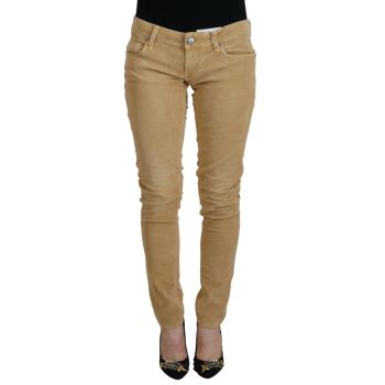 Authentic ACHT Skinny Jeans with Low Waist Corduroy Design W26 US Women