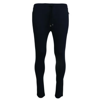 Blue Track Casual Sweatpants with Logo Details by Dolce & Gabbana 44 IT Men